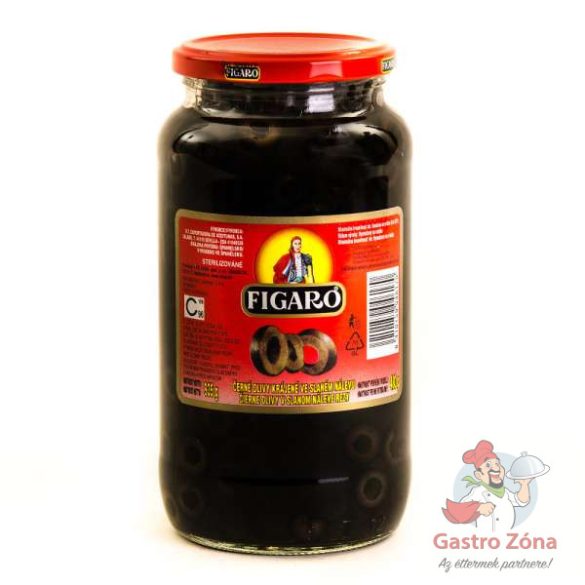 Olivabogyó  Szeletelt Fekete 900g/450g (6db/#)