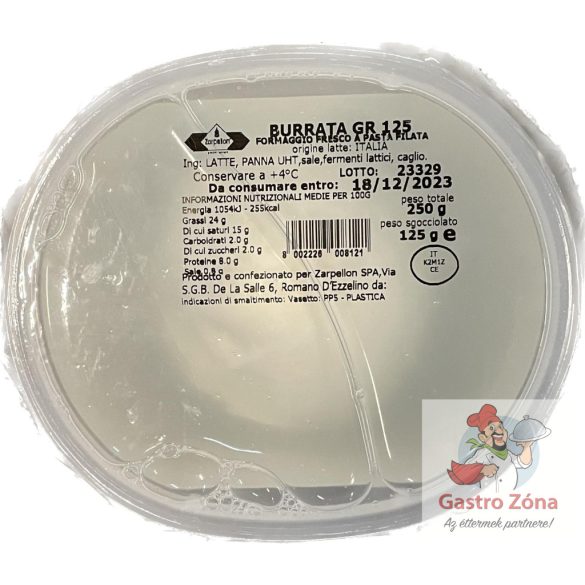 Sajt Burrata Tehéntejes 125g